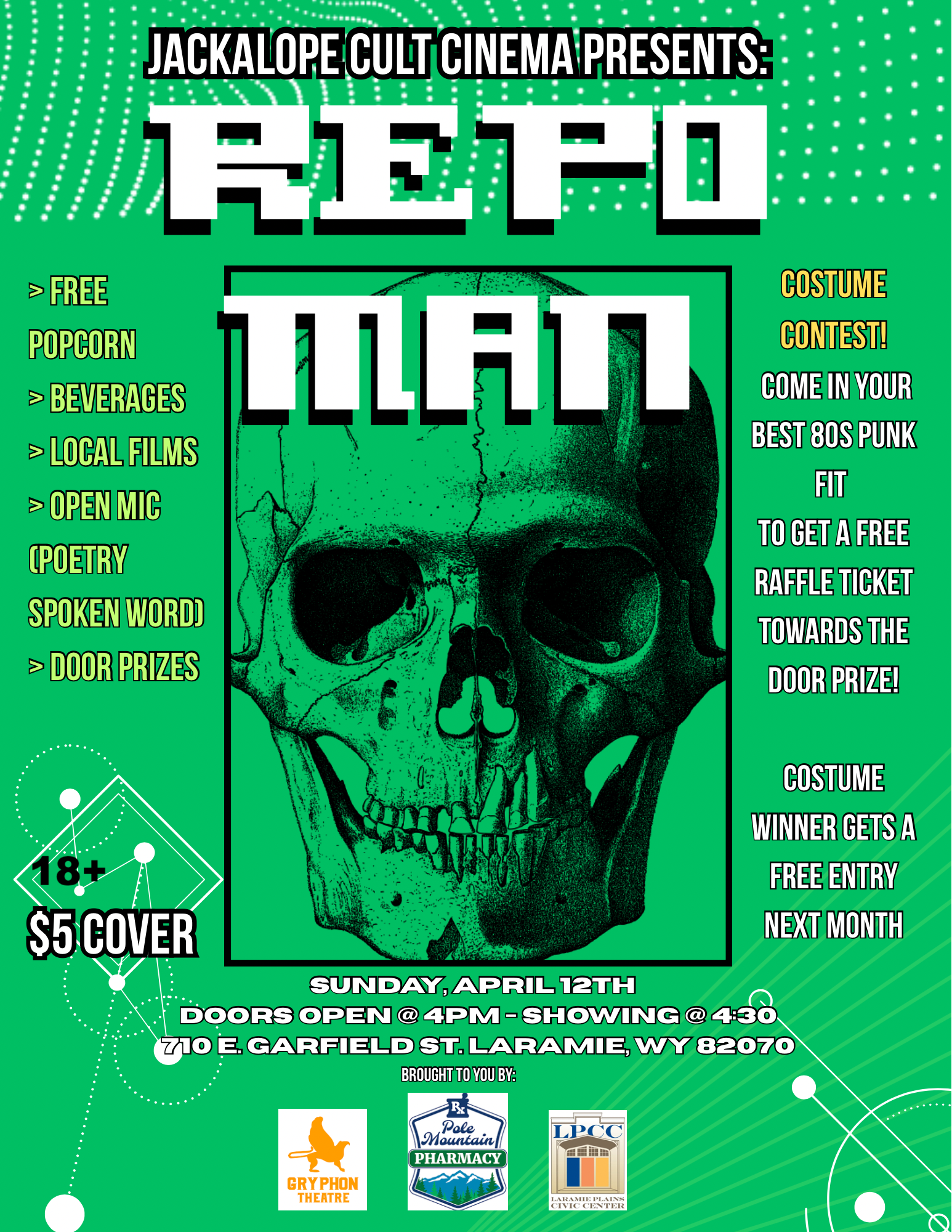 Jackalope Cult Cinema Presents: Repo Man — The Gryphon Theatre
